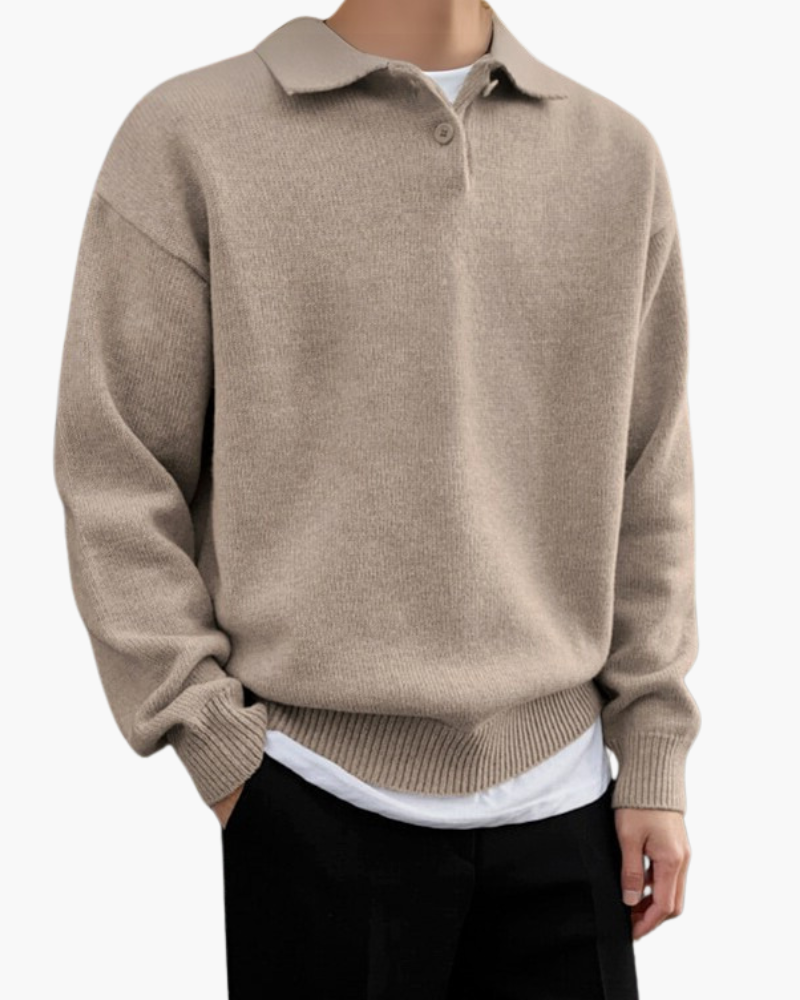 Woll-Half-Zip mit Knöpfen