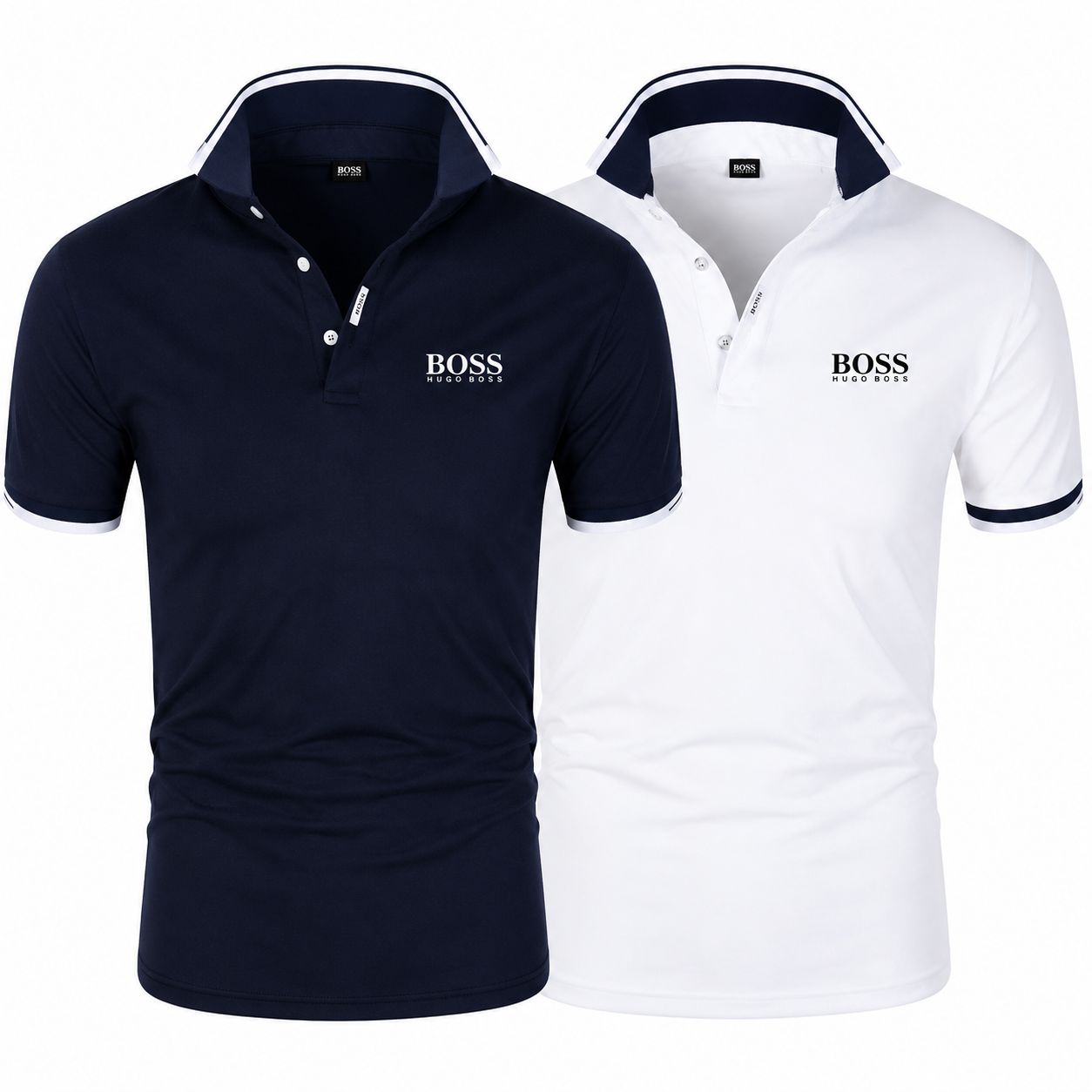 [1 KAUFEN, 2 BEKOMMEN] Herren Poloshirt mit Kontrastkragen
