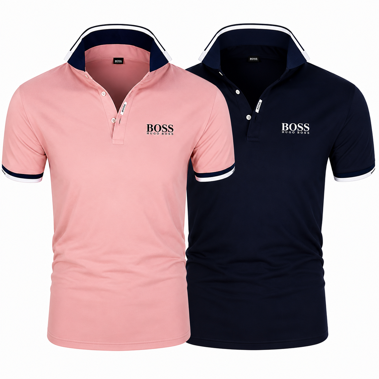 [1 KAUFEN, 2 BEKOMMEN] Herren Poloshirt mit Kontrastkragen