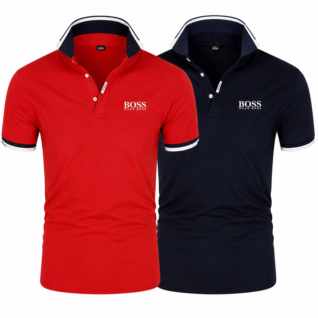 [1 KAUFEN, 2 BEKOMMEN] Herren Poloshirt mit Kontrastkragen
