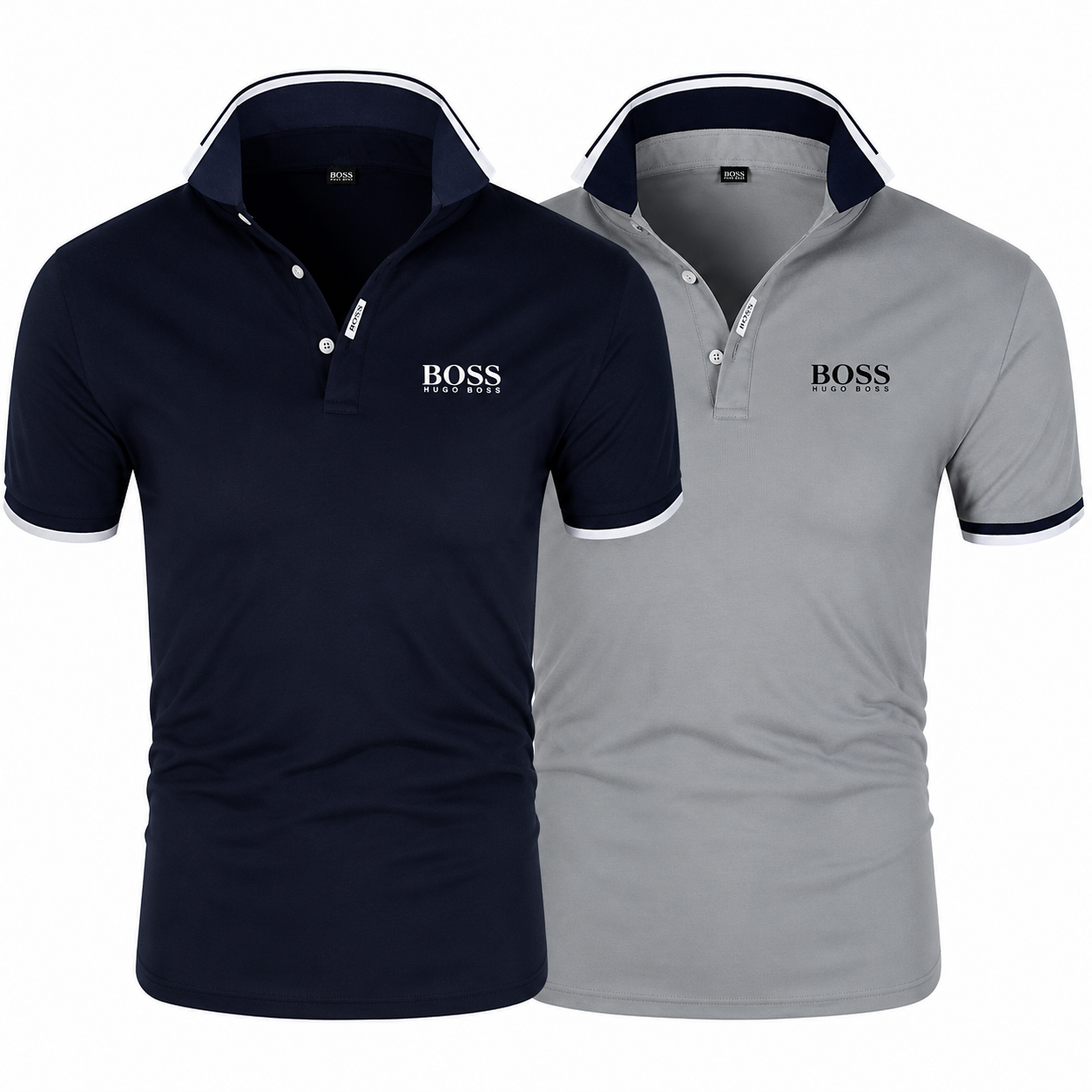 [1 KAUFEN, 2 BEKOMMEN] Herren Poloshirt mit Kontrastkragen