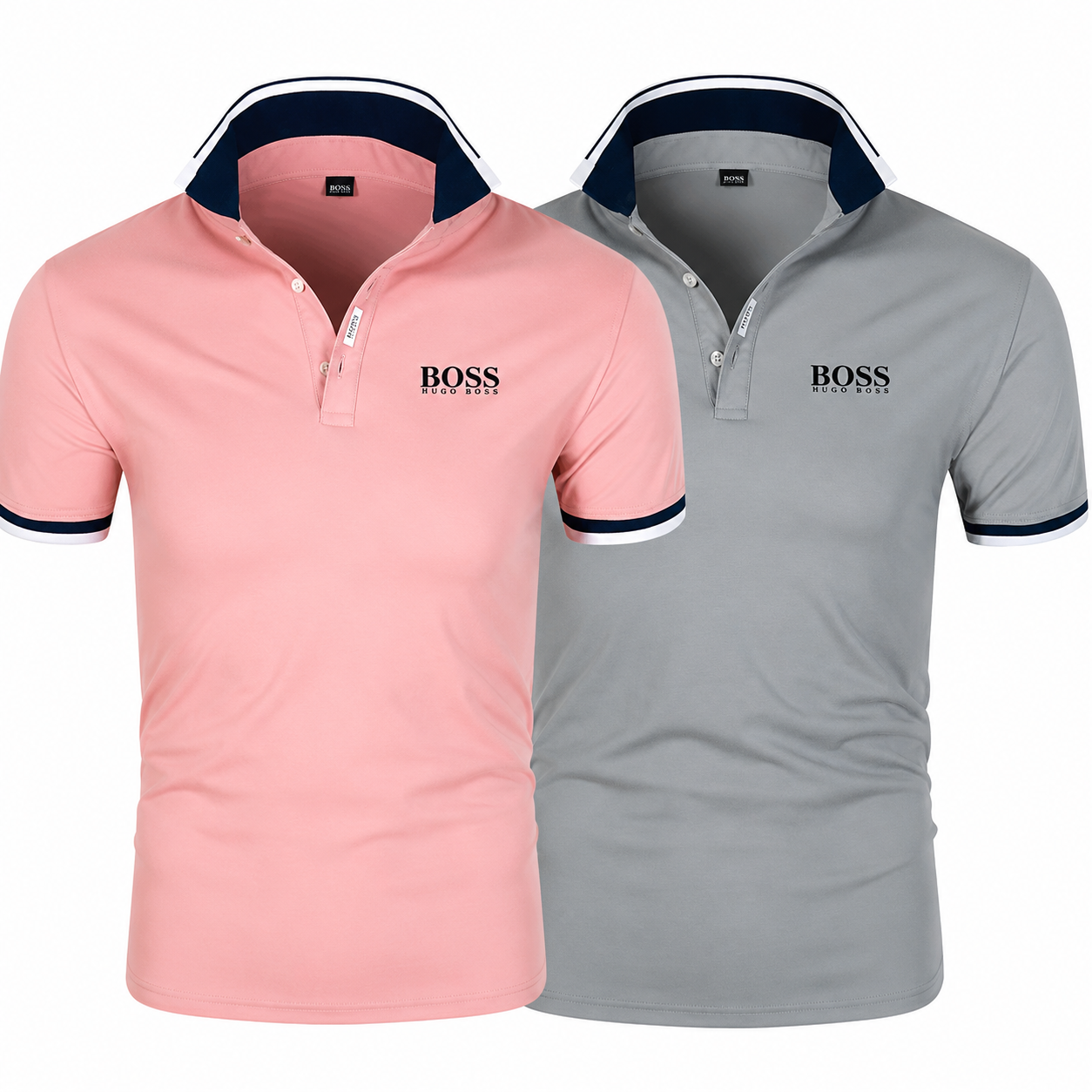[1 KAUFEN, 2 BEKOMMEN] Herren Poloshirt mit Kontrastkragen