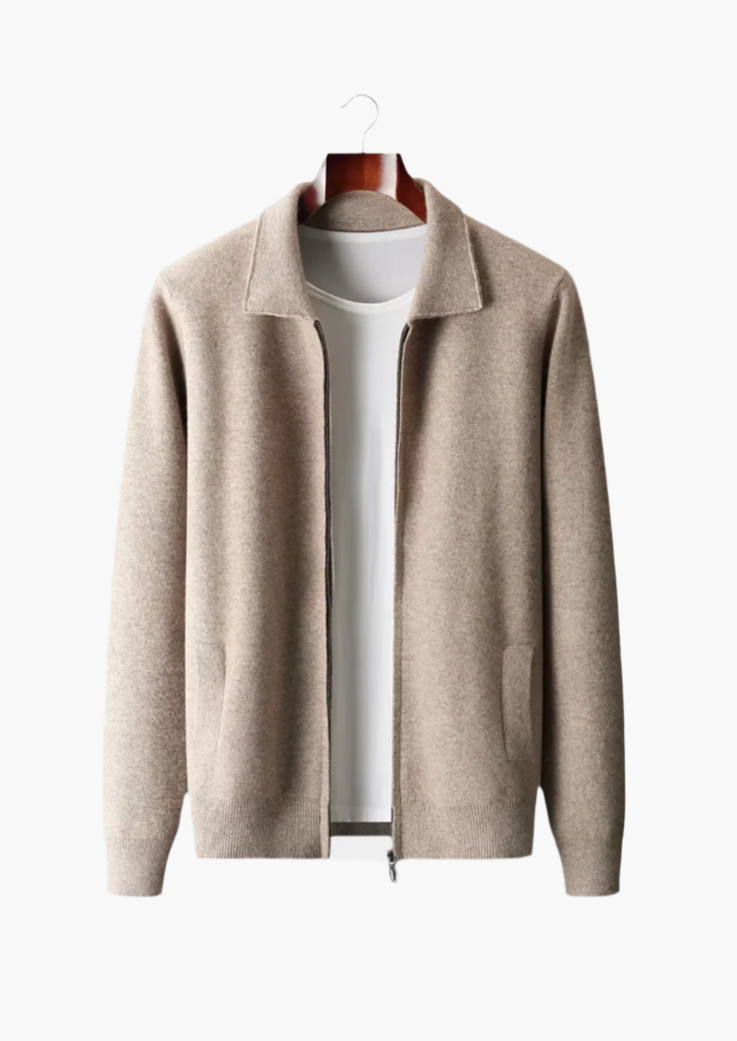 PURE Merinowolle Zip-Cardigan